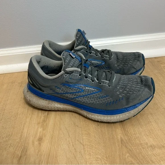 Brooks Glycerin 19 Gray Blue Athletic Running Shoes Sneakers Men’s Size 10 - Picture 3 of 8